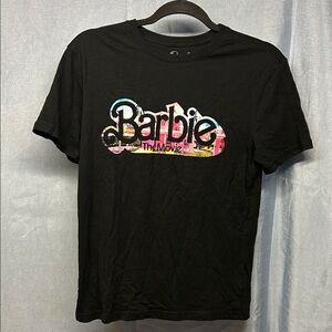 Barbie The Movie  Tee in Black with Multicolor Logo